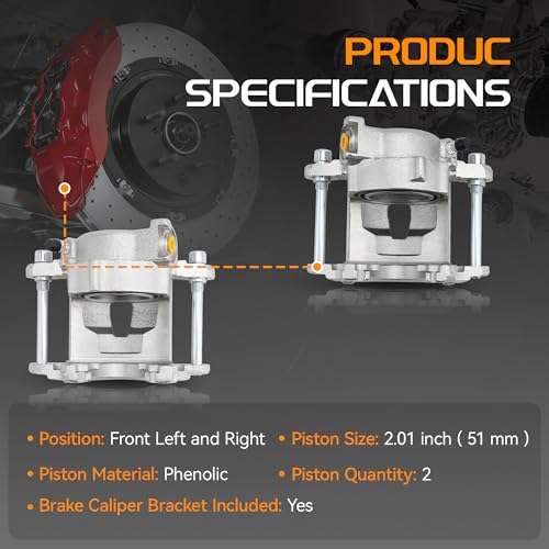 Brtec Front Left & Front Right Disc Brake Caliper Assembly 184071 184072 - size: BC184071+184072