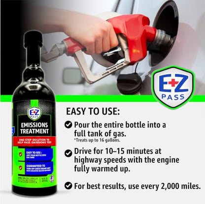 EZ PASS™ Emissions Treatment | Catalytic Converter & O2 Sensor Cleaner | Emissions System Support | Smog Test Prep | 16 Fl oz, 2-Pack - size: 2-Pack