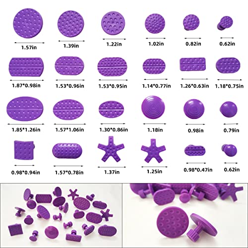 67pcs/Set Car Paintless Dent Removal Kit, Auto Fender Damage Repair Big Curved Rod Crowbar Puller Lifter Rods Tools with Glue Tabs, Glue Sticks, Leveling Tools and more for Car Body Dent Repair