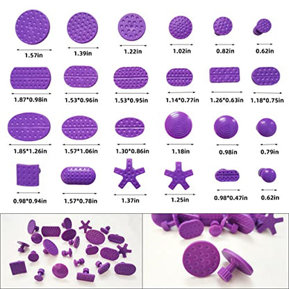 67pcs/Set Car Paintless Dent Removal Kit, Auto Fender Damage Repair Big Curved Rod Crowbar Puller Lifter Rods Tools with Glue Tabs, Glue Sticks, Leveling Tools and more for Car Body Dent Repair