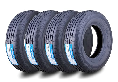 Free Country Grand Ride Set 4 Trailer Tires ST225/75R15 10 Ply Load Range E Steel Belted Radial w/Featured Scuff Guard - size: 225/75R15 10PR