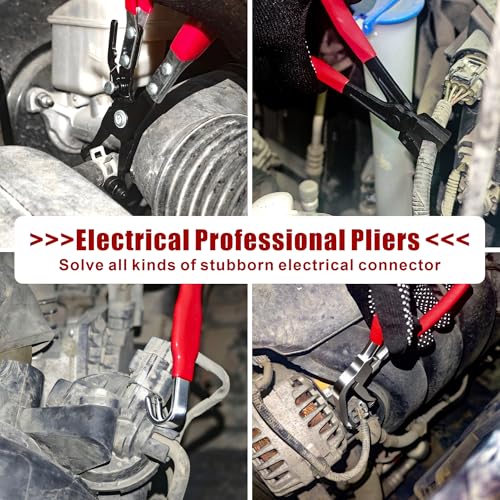 8 Pcs Automotive Electrical Disconnect Pliers Kit with Gloves