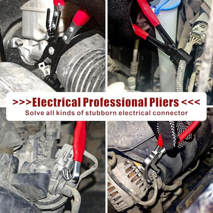8 Pcs Automotive Electrical Disconnect Pliers Kit with Gloves