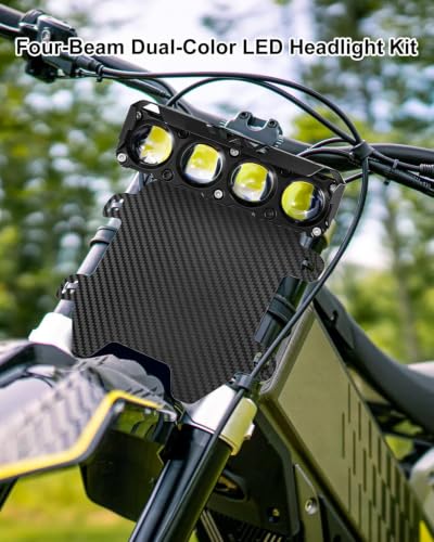 Upgrade Motorcycle Headlight Kit with Carbon Fibre Lettering Plates