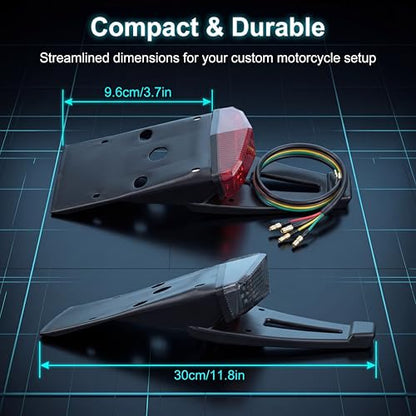 10 LEDs Integrated Motorcycle Tail Light - color: 10 Leds