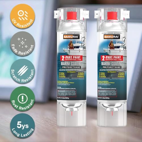 Samurai 2K Spray Paint for Marine - PU (Polyurethane) (METALLIC BROWN, Pack of 1 Can)