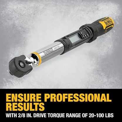 DEWALT Digital Torque Wrench, 3/8 inch Drive, 20-100 FT-LB, with Storage Case (DWMT17061) - style: 3/8" Digital