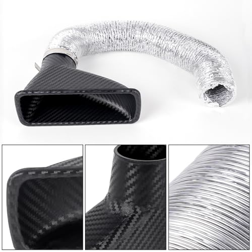 BARTOO Air Intake Duct Front Bumper Turbo Air Intake Pipe Universal for Car - style: Square