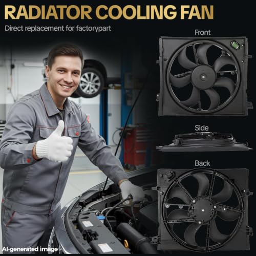 620-473 Radiator Cooling Fan Assembly Fits for 2017-2021 Nissan Rogue Sport L4 2.0L Replace OE 620473 214816MA0A 21481-6MA0A 214816MA0B - size: Rogue Sport 2017-2022, Qashqai 2017-2023
