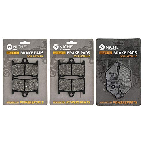 NICHE Front Rear Brake Pad Set for Yamaha 5JJ-W0045-00-00 Semi-Metallic - size: Semi-Metallic