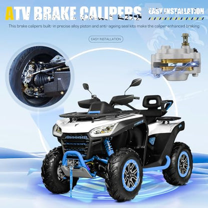 Front Rear ATV Brake Calipers Set with Pads for Arctic Cat 400 500 1998 1999 2000 2001 2002, Replace for 0402-011 0402-010, 3 Set，Left/Right Calipers