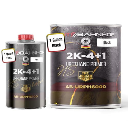 2K Urethane Primer Black & Fast Hardener Kit – High Build, Rapid Curing, Auto Body & Industrial Surface Coating – 1 Gallon Primer + 1 Quart Hardener - color: Black Urethane Primer And Fast Hardener