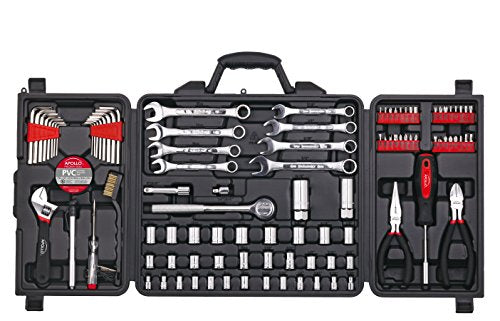 Apollo Tools 101 Piece SAE and Metric Mechanic Tool Set, Black DT0006