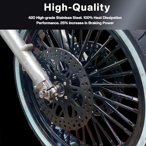 TOFR 11.8" Front Rear Brake Rotors with Pads Bolt for Harley Touring 14-21 - color: Black