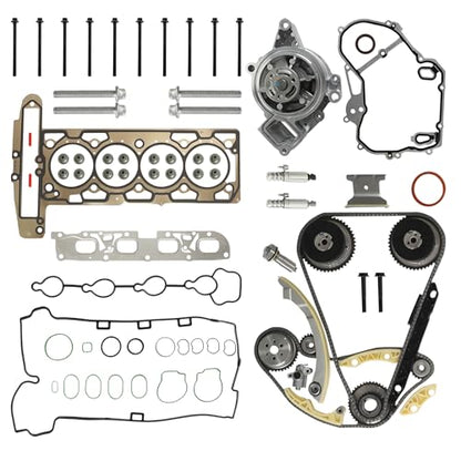 2.4 Ecotec Head Gasket Set Timing Chain Kit Water Pump For Chevy Buick GMC