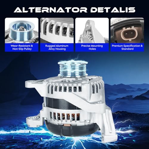 New Alternator 3.7L 4.7L for Dodge Durango 2001-2006, for Jeep Liberty 2002-2006, for Grand Cherokee 2005-2006, for Commander 2006, High Output Alternator Replace for 56029914A