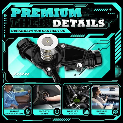 143-0825 BMW Engine Coolant Thermostat Housing Assembly with Sensor - color: 143-0825