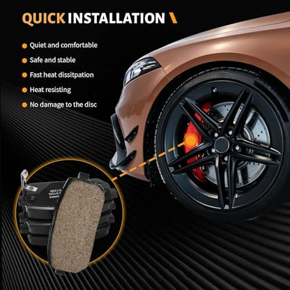 D1296 Rear Ceramic Brake Pads Kit Fit For Kia Rondo 2007-2010 - size: HZ1296