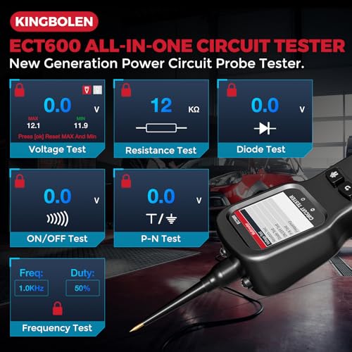 KINGBOLEN ECT600 Automotive Power Circuit Probe Tester with Inject Test 36'