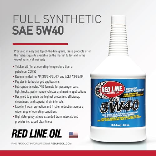 Red Line 15405 SAE 5W40 Fully Synthetic Motor Oil - 1 Gallon