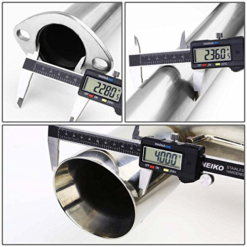 DNA MOTORING CBE-HC88-NRT Stainless Steel Cat Back Exhaust System [Compatible with 88-91 Honda Civic 3-Door Hatchback] - style: 14mm Double Walled