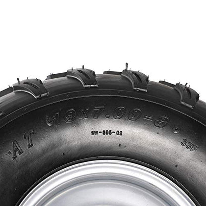 2PCS 19x7.00-8 Wheel Tire Rim with 4 Bolt Pattern for ATV Go Kart Quad Bike 4 Wheelers - color: 2PCS
