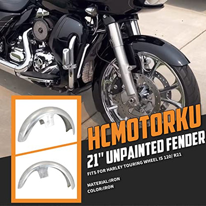21-Inch Front Fender Fit for Harley Touring 1996-2023 - size: For 21" 120 R21 Unpainted