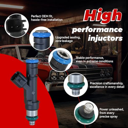 4-Pack Fuel Injectors Set | Compatible with Ford Escape Fusion Transit Connect Lincoln MKZ Mazda Tribute Mercury Milan Mariner 2.5L L4| Replaces FJ999 9E5Z9F593A CM5152 - size: 4 X FJ999