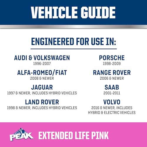 PEAK OET Extended Life Pink 50/50 Prediluted Antifreeze/Coolant for European Vehicles, 1 Gal. (Pack of 2) - size: 50/50 (Pack of 2)