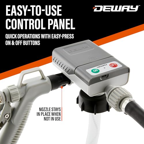 DeWay Fuel Transfer Pump, Trigger Nozzle, 51in Rubber Hose, 3.8 GPM - style: Hand-Trigger Nozzle w/ Rubber Hose