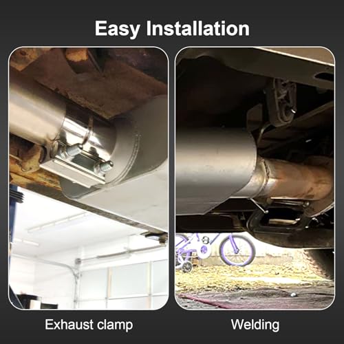 Performance Exhaust Muffler 3" Center In/Out Stainless 13” Length - size: 3" Center In/Out