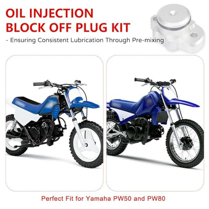 Oil Pump Block Off Kit for Yamaha PW50 PW80 Y-Zinger, w/Plug Cover, O-Ring, Bolts & Port Caps