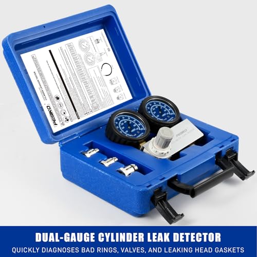 Cylinder Leak Tester Kit with Dual-Gauge, Engine Leak Detector Kit - color: Cylinder Leak Tester Kit