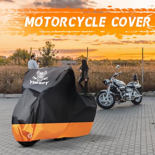 Motorcycle Cover Waterproof Outdoor Storage Fits Up to 86" - size: M-86"