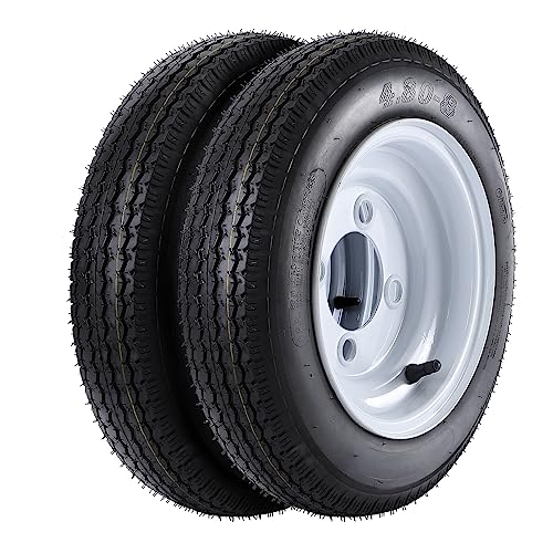4.80-8 4.80x8 480-8 4.80-8 Trailer Tires with 8'' Rims, 4 Lug on 4'', Load Range C, 6PR - size: 480-8, style: 4 Lug