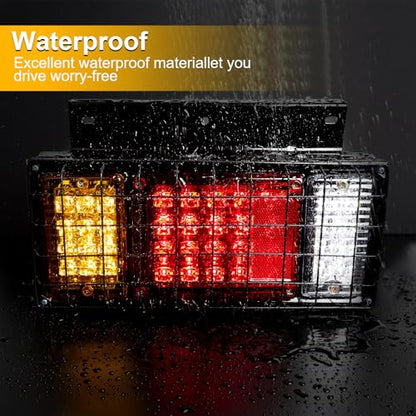 2PCS 40 LED Trailer Tail Lights Bar Kit with Iron Net Protection - color: Tail Lights-E