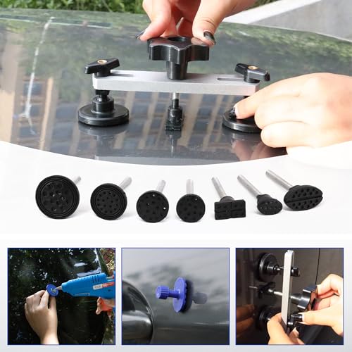 Car Dent Puller Kit,53PCS Dent Repair Tool,Paintless Dent Removal with Golden Lifter,Bridge Puller - style: 53PCS