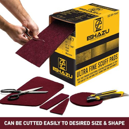 General Purpose Scuff Pads 5" x 15 Feet -320 Grit - Maroon Scuffing, Scouring Pad, Sanding, Paint Primer Prep Scratch- 7447- P320 grit - 30 Count (Pack of 1)