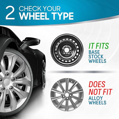 BDK (4-Pack) Premium 15 Inch Rim Wheel Cover Hubcaps for Cars Trucks SUVs Vans, Direct OEM Replacement Universal Fit Snap-On ABS Hubcaps 15 inch Wheel Covers - Set of 4 Hub Caps - 6-Spokes Silver - style: Classic 993 15"