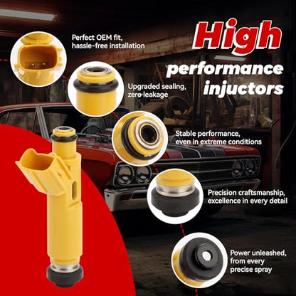 4-Pack Fuel Injectors Set | Compatible with Toyota RAV4 2001-2003 2.0L L4| Replaces FJ639 23209-28050 297-0004 - size: 4 X FJ639