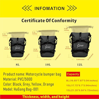 Motorcycle Waterproof Saddle Bag Crash Bar Bag Outdoor Tank Bag - size: 10L