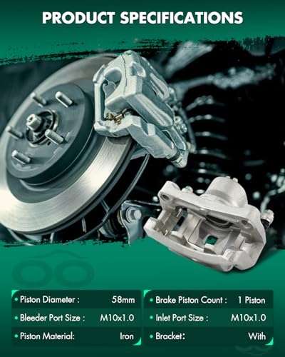 SCITOO Front Left & Right Disc Brake Calipers With Bracket 19B3306 19B3307 - size: Front[19B3306 & 19B3307]