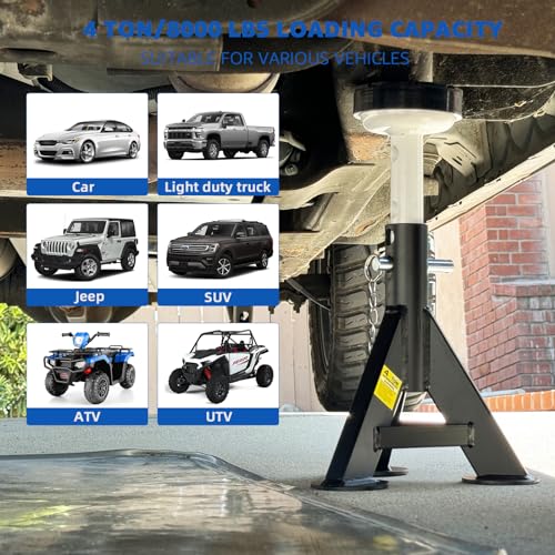 HKTE 4 Ton Jack Stands for Cars, SUVs and Light Trucks, 2 Pack - color: JACK STANDS 8000LB
