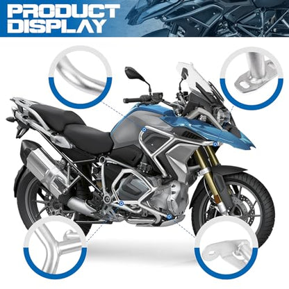 Motorcycle Upper Crash Bars Engine Guard for R1250GS 2018-2024 Stainless Steel Subcage Bumper Body Frame Falling Protector，Silver - color: Silver-Upper
