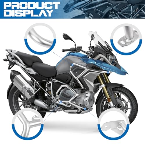 Motorcycle Lower Engine Guard Crash Bars for R1250GS 2018-2024 Stainless Steel Subcage Bumper Body Frame Falling Protector，Silver - color: Silver-Lower