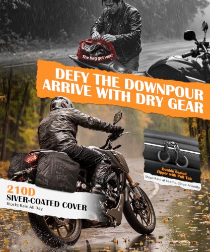 NICECNC 30L Motorcycle Saddlebags 1680D Throw-Over Panniers with Rain Cover