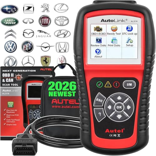 Autel AutoLink AL519 OBD2 Scanner, OBDII & CAN Car Diagnostic Scan Tool - color: Red