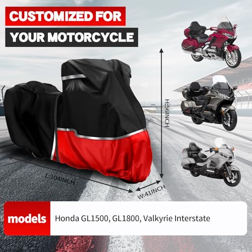 Motorcycle Cover for Honda GL1500, GL1800, Valkyrie Interstate - size: Honda Touring
