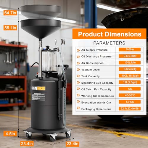 Oil Drain Container, 26.4 Gallon Industrial Fluid Drain Tank - size: AB5708-Black