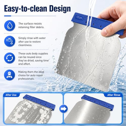 4PCS Car Body Filler Spreader Kit,4 Sizes Car Scraper